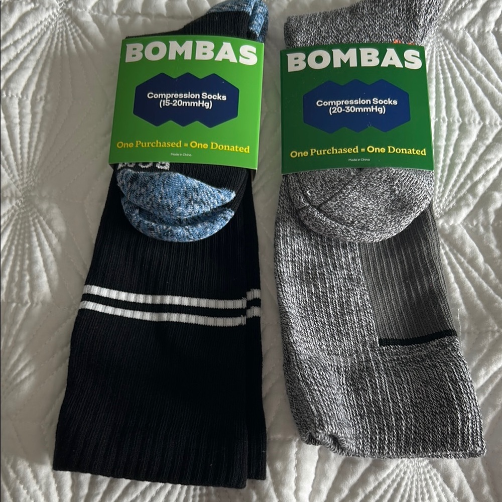 Bombas Women’s Compression Socks - Black, Gray, and Blue